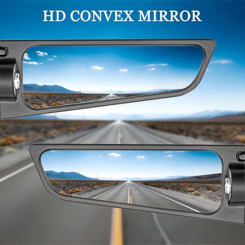 Scerymo Large Size Motorcycle Mirrors, Stealth Mirror Side Mirrors, Wing Rear View Mirror for Honda CBR250R CBR300R CBR500R CBR600RR CBR1000RR Kawasaki Ninja 300 400 650 ZX6R Suzuki GSXR 600 750 Ducati Yamaha - Image 2
